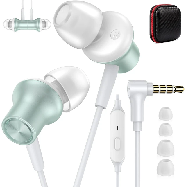 Main image of Wired Earbuds 3.5mm Headphones for Chromebook Laptop PC, Green Noise Isolating Ear Buds Wired Plug in Audio Jack Mic/Mute HiFi Stereo Headphone Cord Earphones for Kindle Fire Laptop School