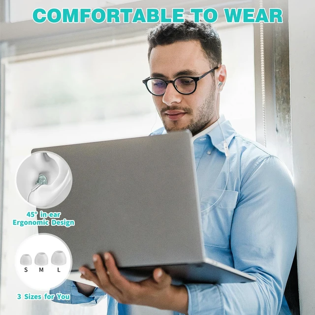 Alt view image 4 of 7 - Wired Earbuds 3.5mm Headphones for Chromebook Laptop PC, Green Noise Isolating Ear Buds Wired Plug in Audio Jack Mic/Mute HiFi Stereo Headphone Cord Earphones for Kindle Fire Laptop School