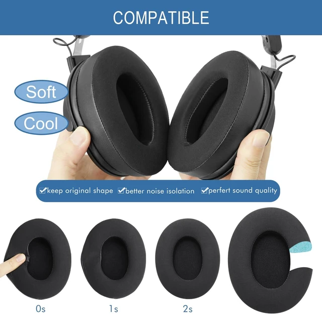 Alt view image 4 of 7 - Ear Pads Replacement for Audio Technica ATH M50/M50X/M50XBT/M40/M40X/M40XFS/M30/M30X/M35/M20X/MSR7/ Monitor Headphones, Earpads Cushions with Noise Isolation Memory Foam (Cooling Gel)