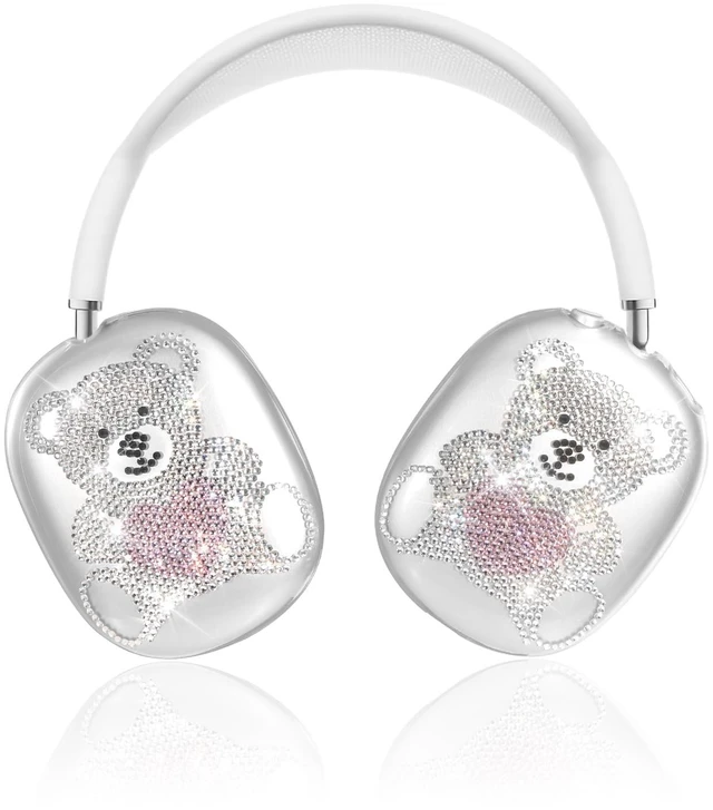 Main image of for Airpods Max Headphone Case - Durable Soft TPU Protective Cover (Anti-Scratch,Anti-Fingerprint) for AirPods Max Cover,Clear Bling Headphones Case with Sticky Rhinestones for Women,Bear