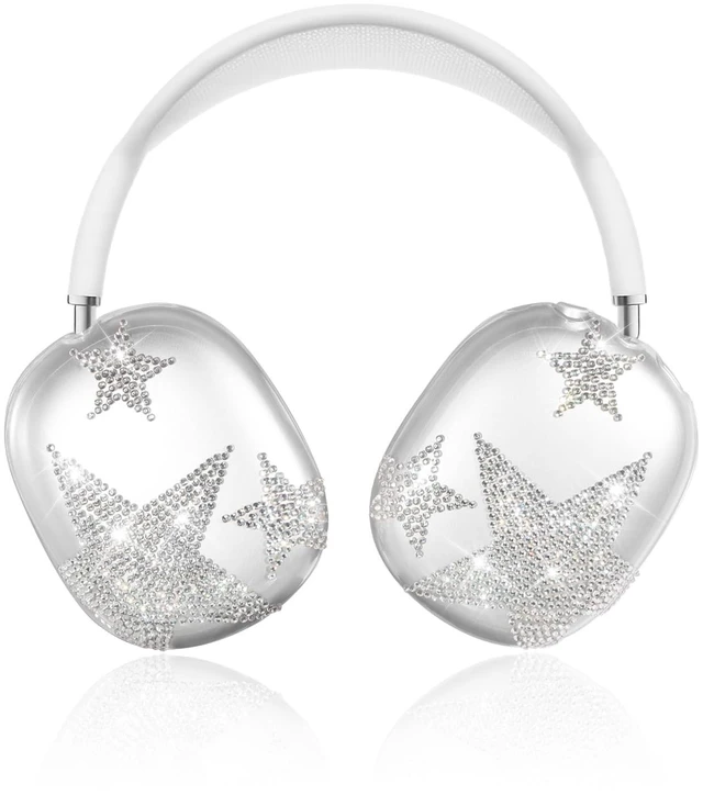 Main image of for Airpods Max Headphone Case - Durable Soft TPU Protective Cover (Anti-Scratch,Anti-Fingerprint) for AirPods Max Cover,Clear Bling Headphones Case with Sticky Rhinestones for Women,Star