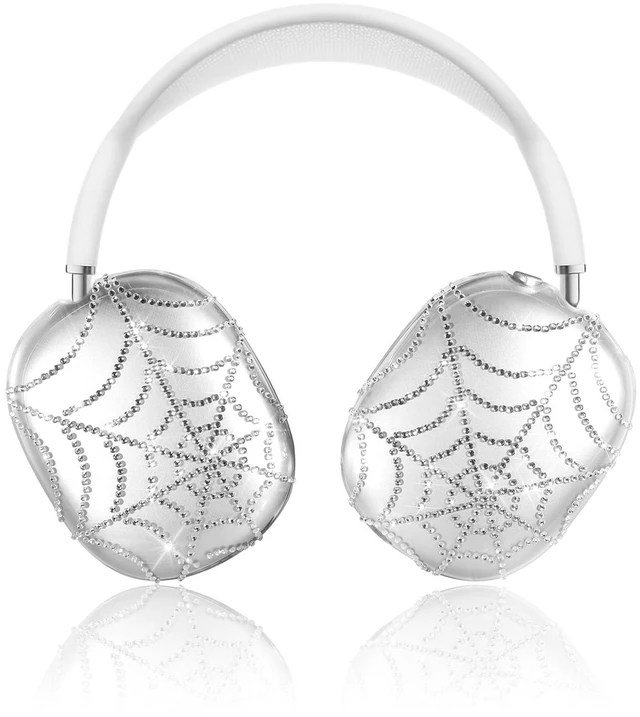 Main image of for Airpods Max Headphone Case - Durable Soft TPU Protective Cover (Anti-Scratch,Anti-Fingerprint) for AirPods Max Cover,Clear Headphones Case with Sticky Rhinestones for Women,Spider Web