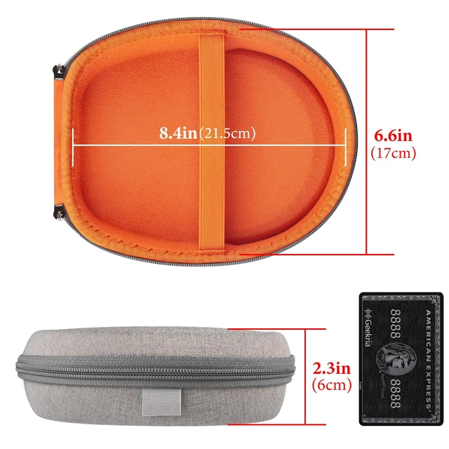 Alt view image 4 of 6 - Shield Headphones Case Compatible with Jabra Elite 45h, Evolve2 50 Headphones, Replacement Hard Shell Travel Carrying Bag with Cable Storage (Brown)