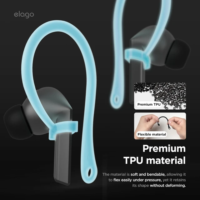 Alt view image 3 of 7 - Ear Hooks for Galaxy Buds 3/3 Pro Anti-Slip, Ergonomic Design, Comfortable Fit (Nightglow Blue)