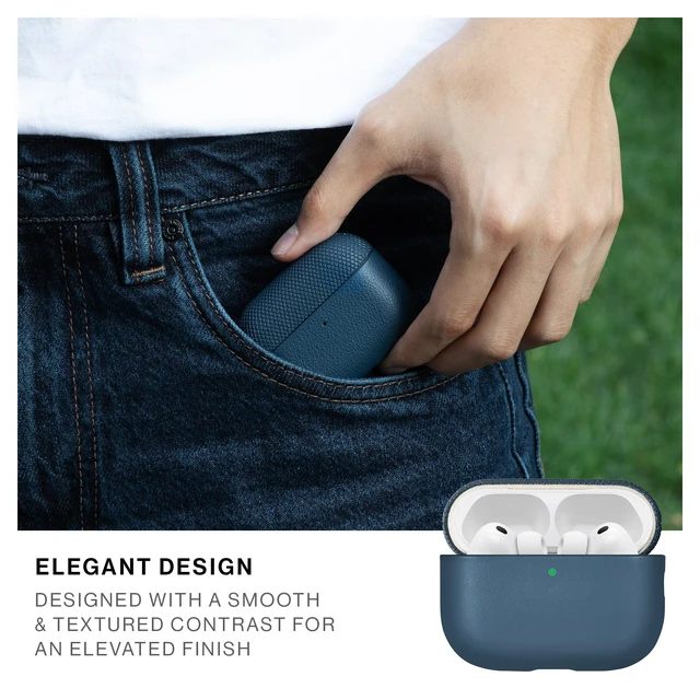 Alt view image 6 of 6 - (Re) Classic Case for AirPods Pro 3 Premium Resistant & Recycled Materials Durable Protection Supports Wireless Chargers Compatible with AirPods Pro 3 (Navy)