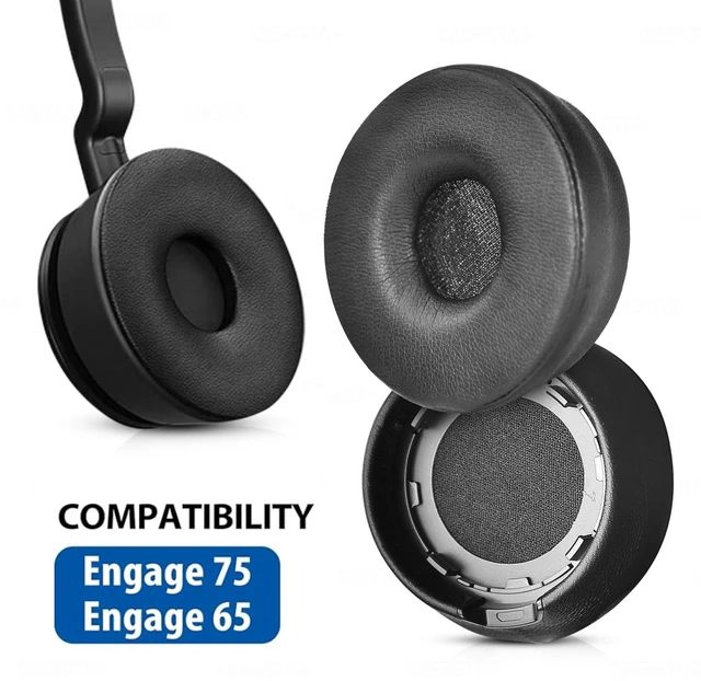 Alt view image 3 of 7 - Engage 75 Earpads for Jabra Engage 55/65/75 Headset Replacement Ear Pads Covers for Jabra Engage 55/65/75 Headphone Ear Cushions (Black)