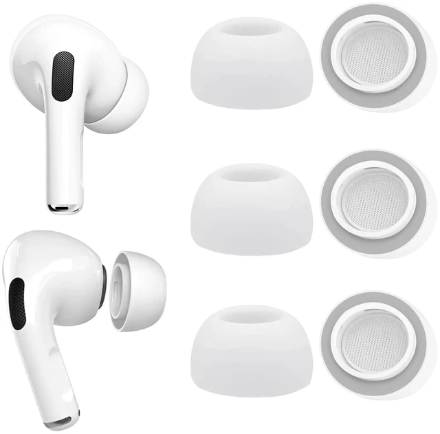 Main image of Memory Foam Ear Tips for AirPods Pro and AirPods Pro 2 Silicone Shield 3 Pairs Replacement Tips (Grey, S/M/L)