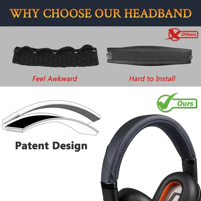 Alt view image 4 of 6 - Headband for Plantronics BackBeat Pro 1/2, Voyager 8200 UC Headphones, Replacement Headstrap Pad Repair Part - Titanium