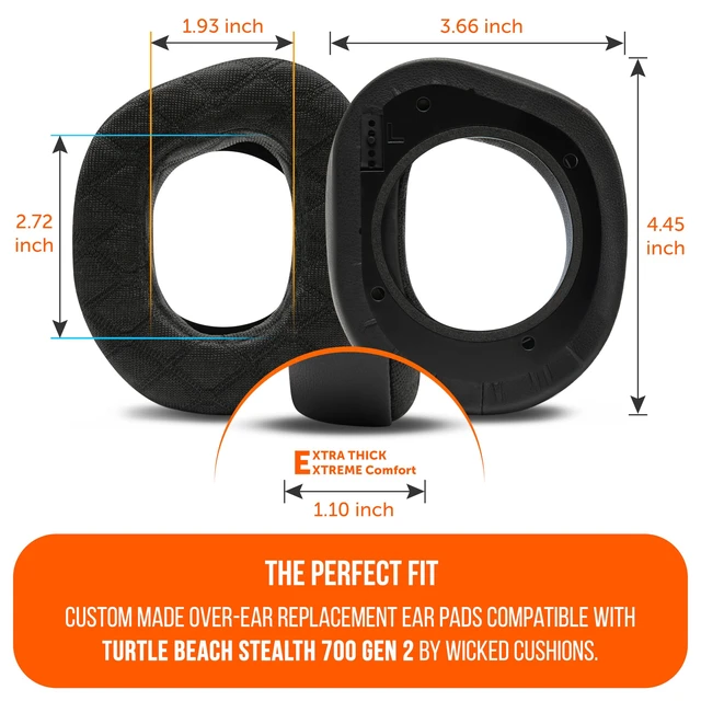 Alt view image 5 of 7 - Freeze V2 Stealth 700 Gen 2 - Earpads for Turtle Beach Stealth 700 Gen 2 Made by Wicked Cushions New Freeze V2 Cooling Fabric, Enhanced Comfort & Isolation Black