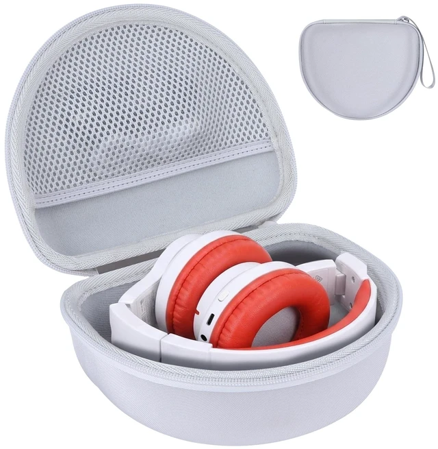 Main image of Case for iClever BTH12/HS19/BTH26 Kids Headphones, Gray Protective Carrying Bag Hard Shell Shockproof, Portable Headphone Storage with Mesh Bag Lightweight Boys &Girls