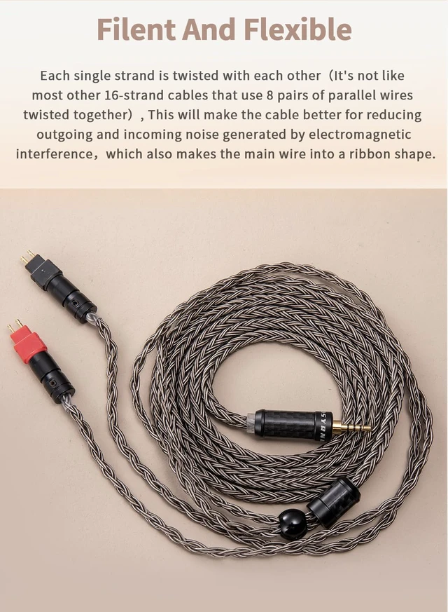 Alt view image 7 of 7 - 4-Pin XLR Balanced Audio Cable Compatible with Sennheiser HD650, HD600, HD580, HD660S, HD660S2, HD58X, Massdrop HD6XX Headphone 16 Core Silver Plated Replacement, 1.5Meters 5Ft