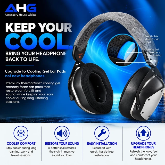 Alt view image 2 of 7 - Cool Gel Crossfade Wireless Ear Pads Cushions Compatible with V-Moda Crossfade 3 Wireless Crossfade M-100 Master Crossfade 2 Crossfade Crossfade LP2 / LP