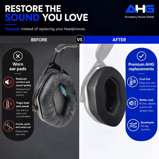 Alt view image 5 of 7 - Cool Gel Crossfade Wireless Ear Pads Cushions Compatible with V-Moda Crossfade 3 Wireless Crossfade M-100 Master Crossfade 2 Crossfade Crossfade LP2 / LP