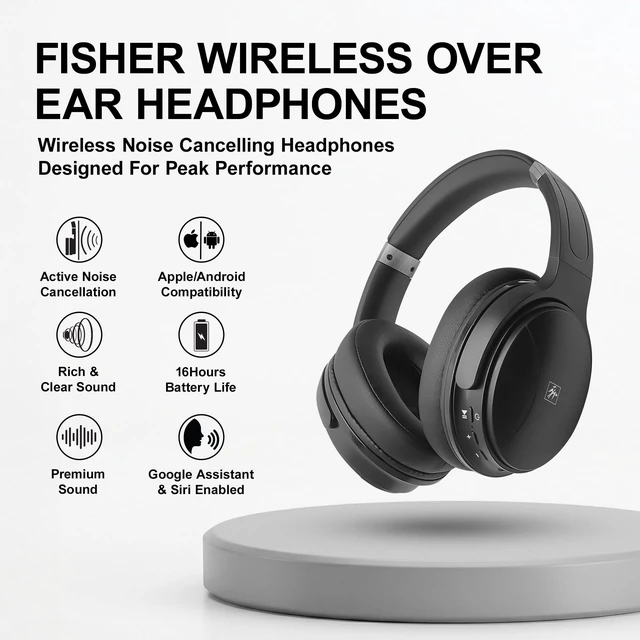 Alt view image 3 of 7 - Pro Active Noise Cancelling Headphones,Over-Ear Headphones Wireless Bluetooth 5.3, Microphone, Lightweight Comfortable Headset for Home, Travel, Rechargeable Workout Headphones, Deep Base