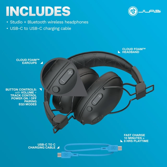 Alt view image 7 of 7 - Studio Pro+ Bluetooth Wireless Over-Ear Headphones, Black