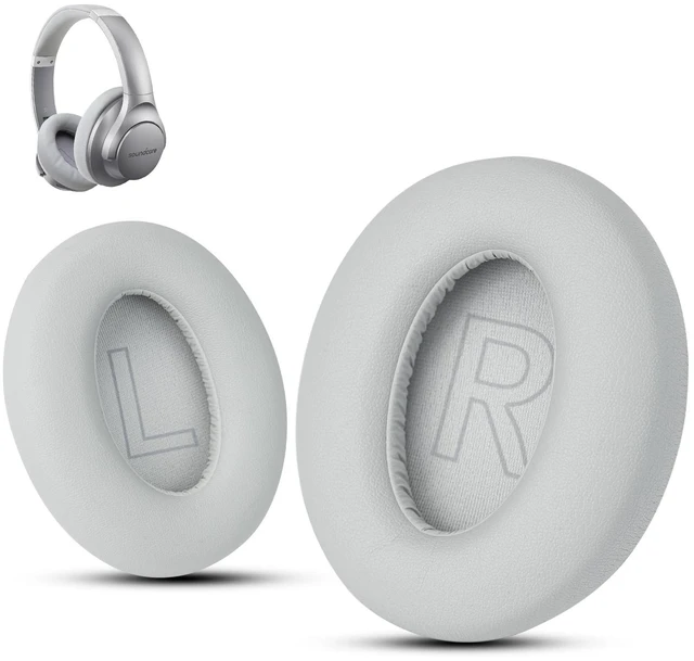 Main image of Soundcore Replacement Ear Pads Fits Soundcore Life Q20 Replacement Ear Pads, Soft Memory Foam Soundcore Q20 Replacement Ear Pads for Anker Q20/Q20i/Q20BT Headphones Silver