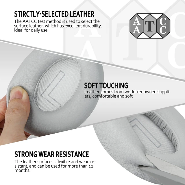 Alt view image 5 of 5 - Soundcore Replacement Ear Pads Fits Soundcore Life Q20 Replacement Ear Pads, Soft Memory Foam Soundcore Q20 Replacement Ear Pads for Anker Q20/Q20i/Q20BT Headphones Silver