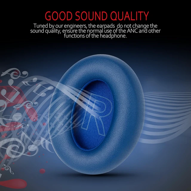 Alt view image 4 of 6 - Soundcore Replacement Ear Pads Fits Soundcore Life Q20 Replacement Ear Pads, Soft Memory Foam Soundcore Q20 Replacement Ear Pads for Anker Q20/Q20i/Q20BT Headphones Blue