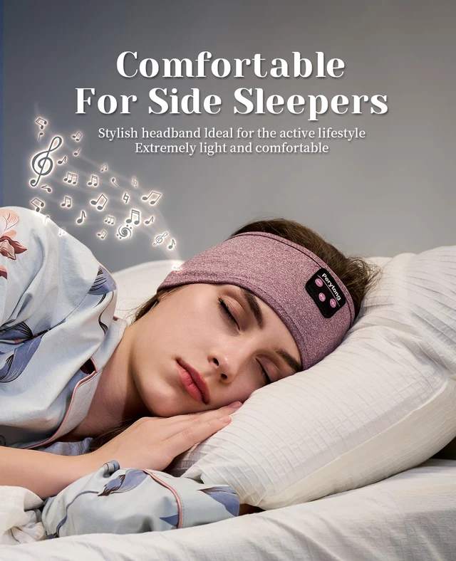 Alt view image 2 of 7 - Sleep Headphones Bluetooth 5.4 Headband, Sleeping Headphones for Side Sleepers, Over-Ear Headphones with Built-in Stereo Speakers, Soft Sports Headband Music Earphones for Workout Running Air