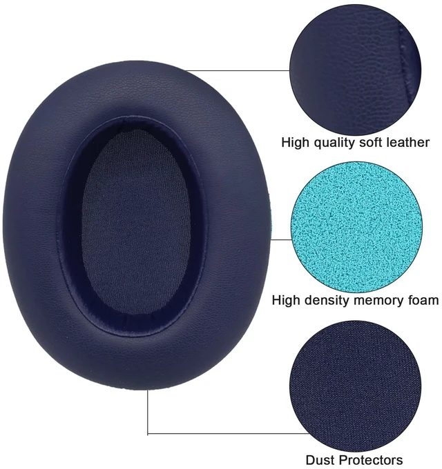 Alt view image 4 of 7 - Replacement Ear Pads for Sony WH-XB910 XB910N Extra Bass Noise Cancelling Headphones, Headphones Ear Cushions, Headset Earpads, Ear Cups Cover (Blue)