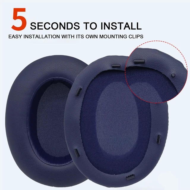 Alt view image 3 of 7 - Replacement Ear Pads for Sony WH-XB910 XB910N Extra Bass Noise Cancelling Headphones, Headphones Ear Cushions, Headset Earpads, Ear Cups Cover (Blue)