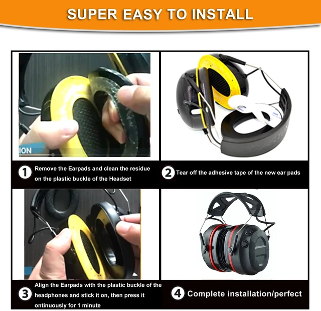 Alt view image 3 of 7 - Silicone Gel Earpads for 3M WorkTunes(90543, 90544, 90542, 90541) Also for Peltor Sport(Tactical TAC 100/300/500, 90565, 90566, 97040, 97041, 97042)/ZOHAN(EM033/037/042)/PROHEAR(032/033/037)