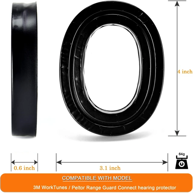 Alt view image 7 of 7 - Silicone Gel Earpads for 3M WorkTunes(90543, 90544, 90542, 90541) Also for Peltor Sport(Tactical TAC 100/300/500, 90565, 90566, 97040, 97041, 97042)/ZOHAN(EM033/037/042)/PROHEAR(032/033/037)