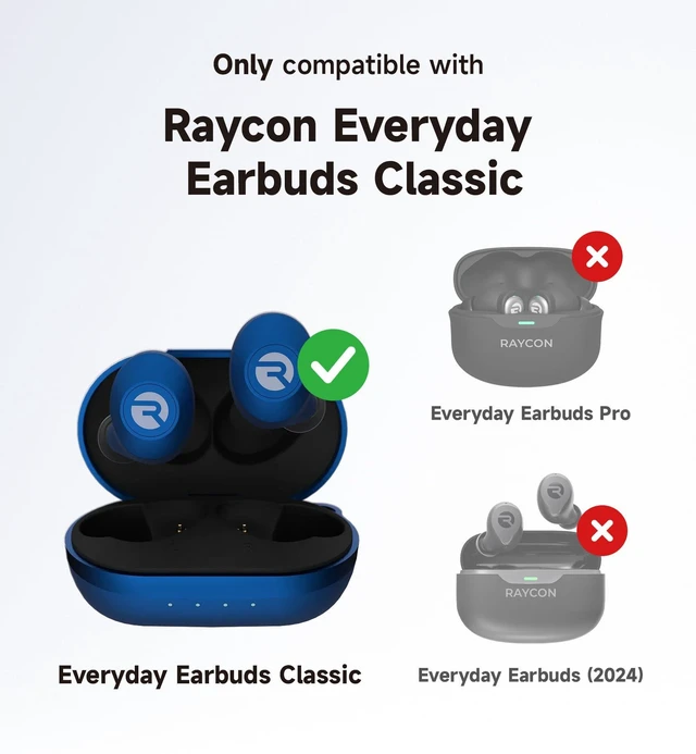 Alt view image 2 of 7 - Case for Raycon Everyday Earbuds Classic Headphones, Shockproof Magnetic Case for Raycon Bluetooth Headset True Wireless Earbuds, Protective Cover with Magnetic Lid Lock & Carabiner, Navy