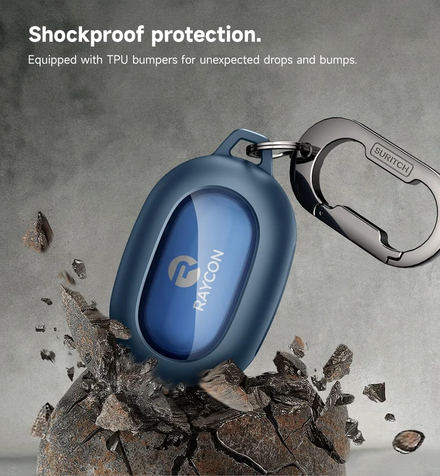 Alt view image 5 of 7 - Case for Raycon Everyday Earbuds Classic Headphones, Shockproof Magnetic Case for Raycon Bluetooth Headset True Wireless Earbuds, Protective Cover with Magnetic Lid Lock & Carabiner, Navy