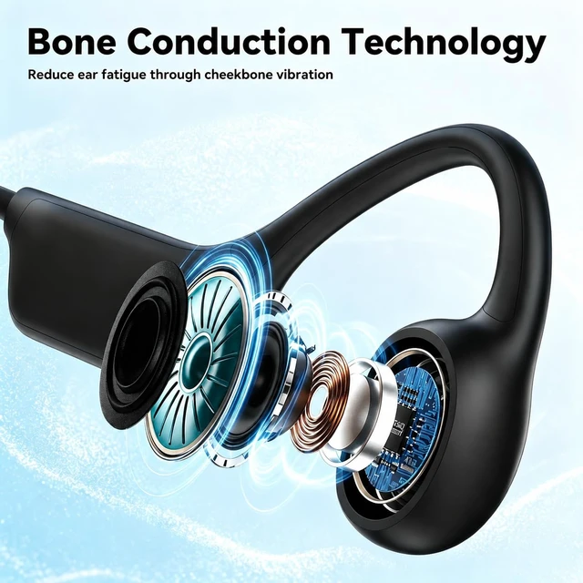 Alt view image 5 of 7 - Swimming Headphones, IPX8 Waterproof Bone Conduction Headphone Wireless Underwater Earbuds with 32GB Memory for Swimming, Cycling, Marathon