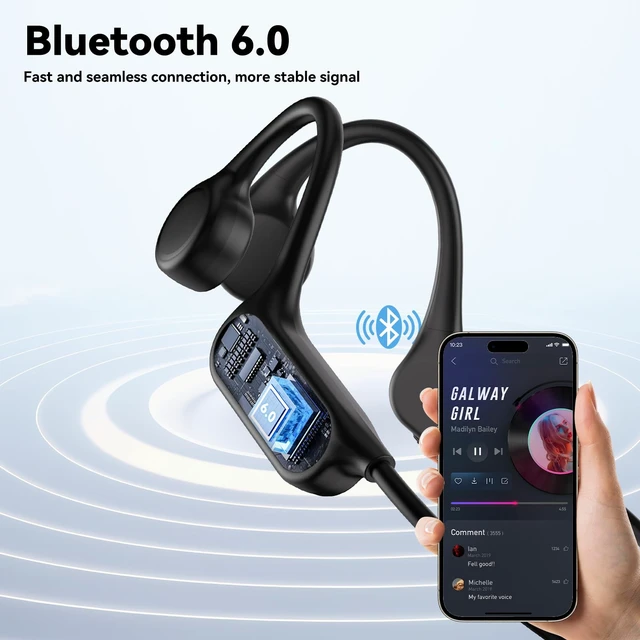 Alt view image 6 of 7 - Swimming Headphones, IPX8 Waterproof Bone Conduction Headphone Wireless Underwater Earbuds with 32GB Memory for Swimming, Cycling, Marathon
