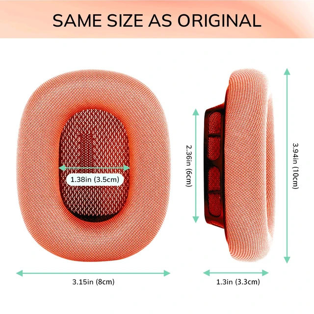 Alt view image 6 of 7 - Ear Cushions for AirPods Max 1 & 2 Headphone - Upgraded Mesh Earpads Replacement Compatible for AirPods Max 1 & 2 with Silicone Layer, Magnet, Memory Foam and Noise Isolation, Pink