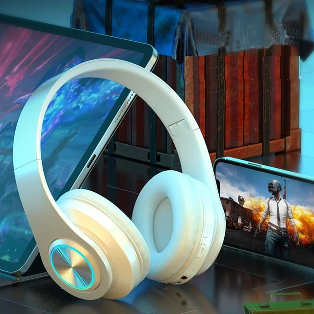 Alt view image 7 of 7 - Over Ear Kids Bluetooth Headphones, Colorful LED Lights Headphones with Built-in Mic, Wired & Wireless Lightweight Foldable HiFi Stereo Headset for Gift, Tablet, Adult, Game(White)