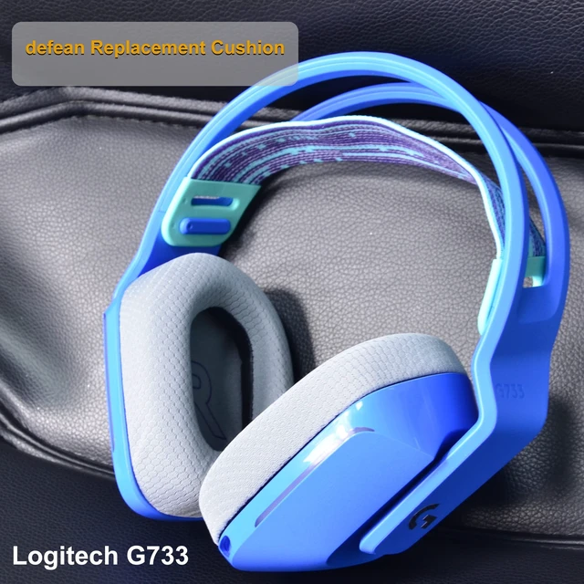 Alt view image 6 of 6 - Mesh Fabric Earpads for Logitech G733 G535 G335 Headphone-Gray Ear Pads with Durable Mesh Fabric for Logitech G733 Lightspeed Wireless Gaming Headset, Comfort Noise Isolation Foam