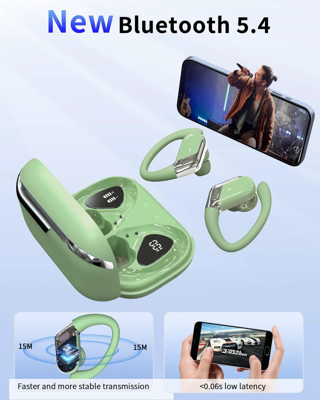 Alt view image 2 of 7 - Ear buds Wireless Earbuds, 2026 Bluetooth 5.4 headphones Sport 50 Hrs Noise Cancelling Running Headphones, Over Ear Earbuds with Ear Hooks, Bluetooth Earphones with IP7 Waterproof for Android/iOS