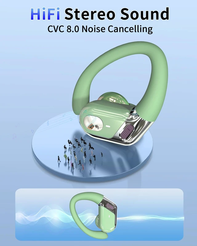 Alt view image 4 of 7 - Ear buds Wireless Earbuds, 2026 Bluetooth 5.4 headphones Sport 50 Hrs Noise Cancelling Running Headphones, Over Ear Earbuds with Ear Hooks, Bluetooth Earphones with IP7 Waterproof for Android/iOS