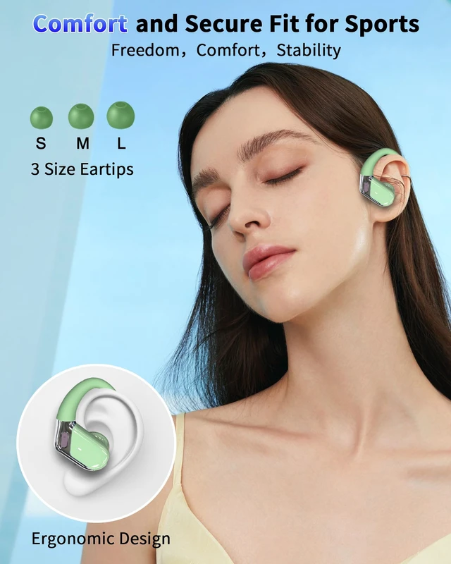 Alt view image 3 of 7 - Ear buds Wireless Earbuds, 2026 Bluetooth 5.4 headphones Sport 50 Hrs Noise Cancelling Running Headphones, Over Ear Earbuds with Ear Hooks, Bluetooth Earphones with IP7 Waterproof for Android/iOS