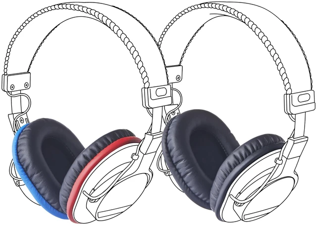 Main image of stPad Earpads for Sony MDR7506 (1pair LR(Blue&Red) +1pair Black)