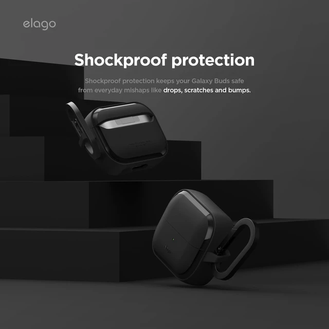 Alt view image 5 of 7 - EDC Case for Galaxy Buds 3 Pro & 3 & 3 FE Shock Absorbing Design, Wireless Charging, Full Body Protection (Black)