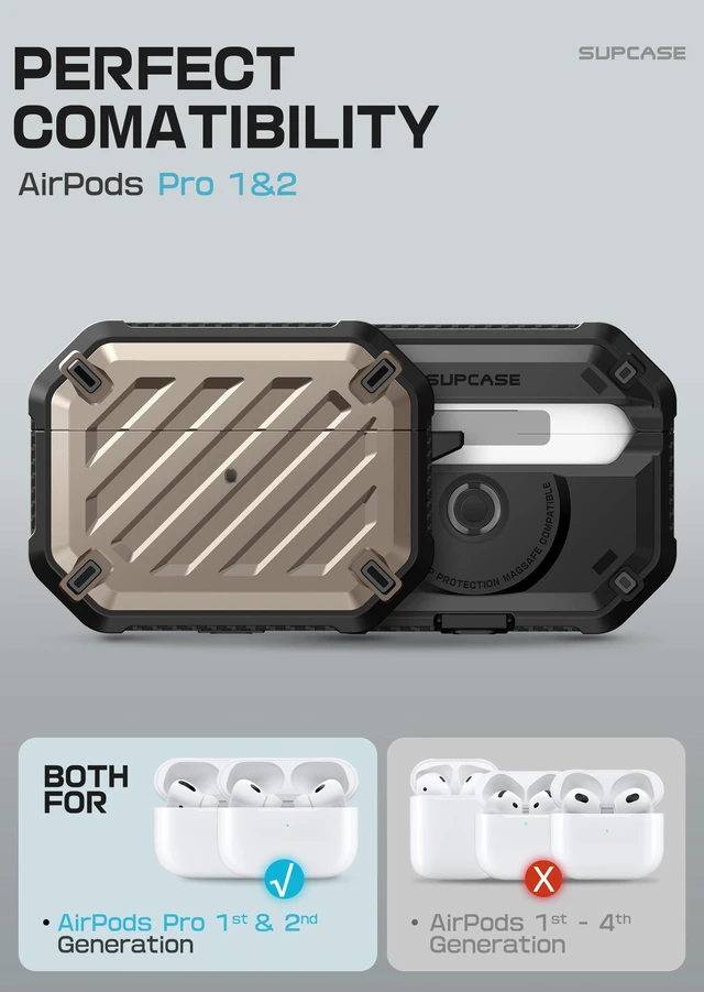 Alt view image 2 of 7 - for AirPods Pro 2nd / 1st Generation Case with Clean Pen, Desert Carabiner, Military-Grade Protection, Compatible with MagSafe, Anti-Scratch Hard Shell, Unicorn Beetle Mag