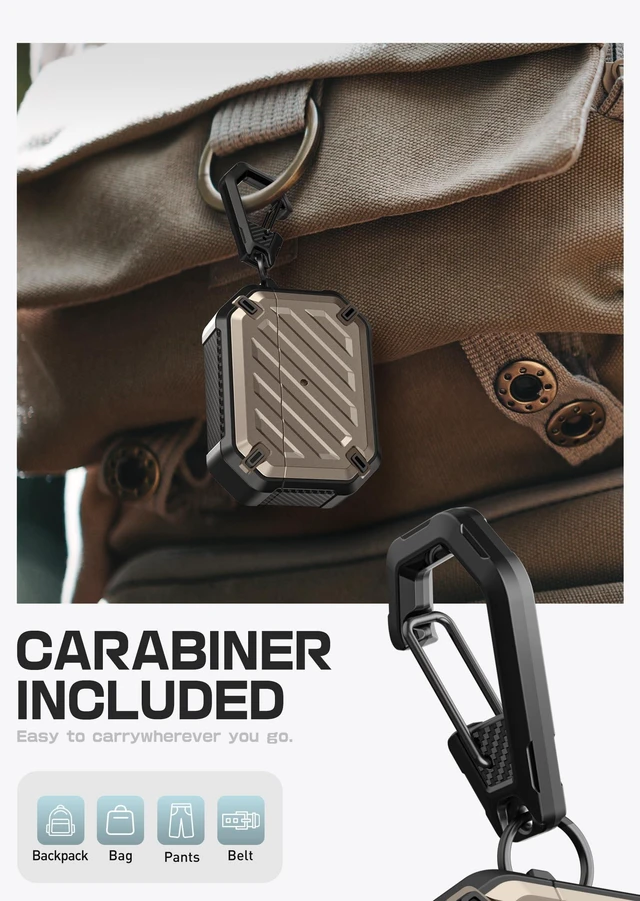 Alt view image 6 of 7 - for AirPods Pro 2nd / 1st Generation Case with Clean Pen, Desert Carabiner, Military-Grade Protection, Compatible with MagSafe, Anti-Scratch Hard Shell, Unicorn Beetle Mag