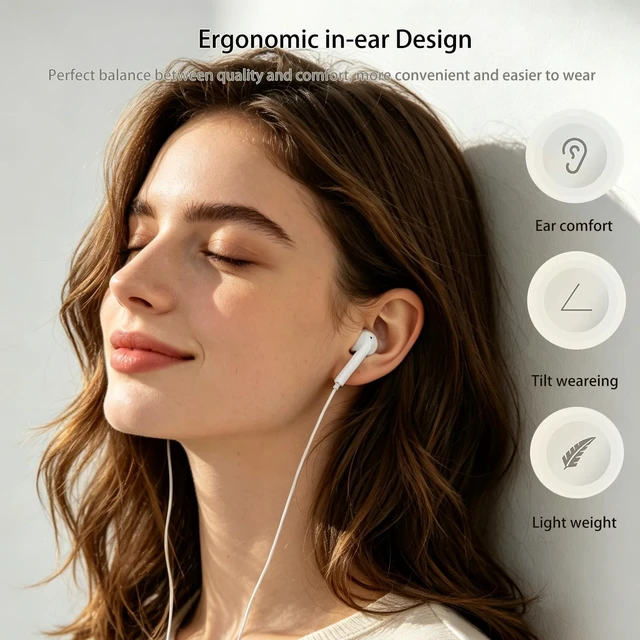 Alt view image 2 of 7 - Wired Headphones for iPhone In-Ear Earbuds with Lighning Plug Earphones Built-in Remote to Control Music Calls & Volume Headsets Compatible with iPhone 14 13 12 11 Pro Max XS Max XR X 8 7 Plus SE