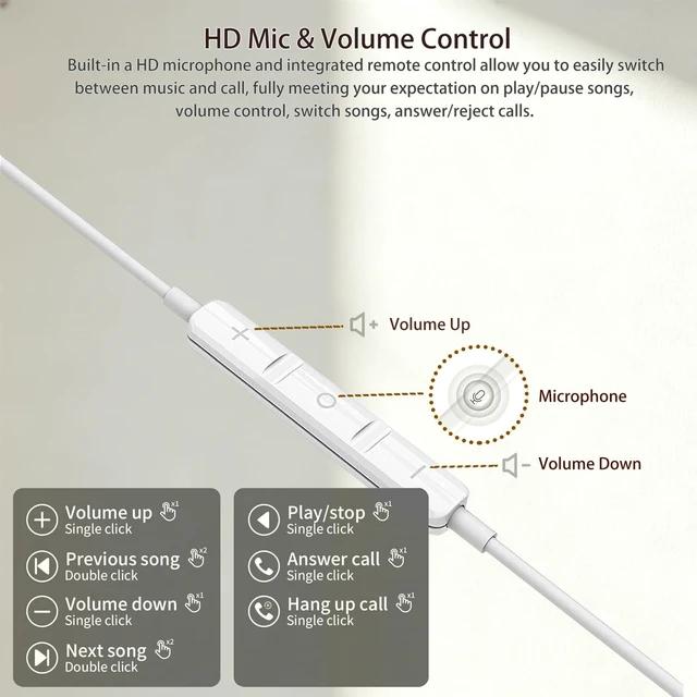 Alt view image 5 of 7 - Wired Headphones for iPhone In-Ear Earbuds with Lighning Plug Earphones Built-in Remote to Control Music Calls & Volume Headsets Compatible with iPhone 14 13 12 11 Pro Max XS Max XR X 8 7 Plus SE