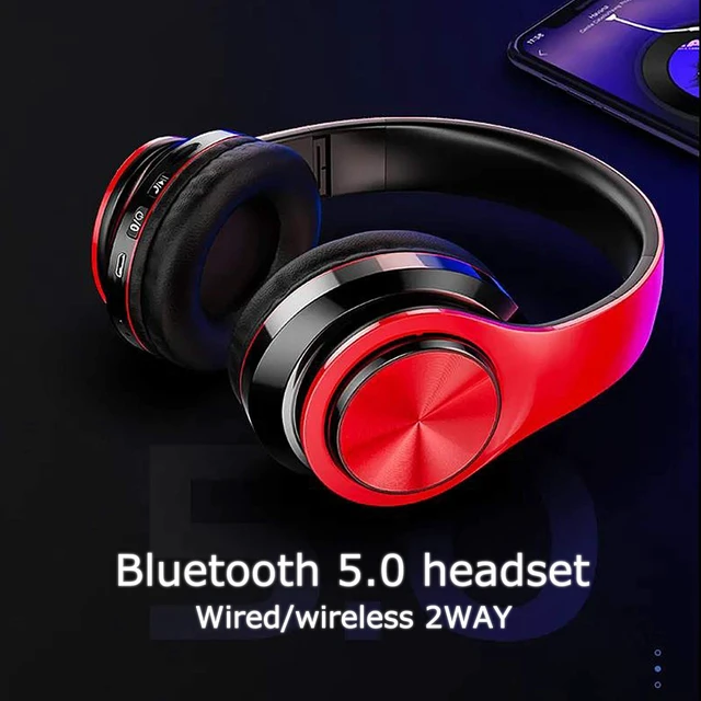 Alt view image 5 of 7 - Wireless Bluetooth Headphones with Colorful LED Lights, Red Black HiFi Stereo Sound,Light Weight,Foldable,Colorful Backlit,Rechageable,Over Ear Headset for PC/Travel/Class/Office/Kids/Adult