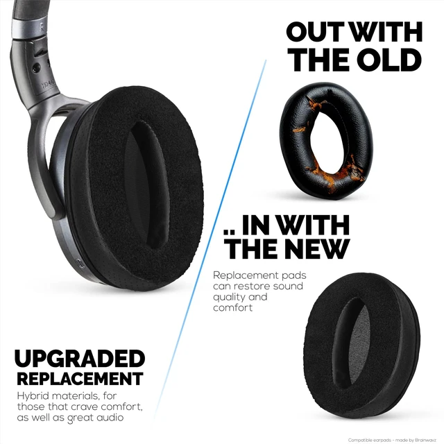 Alt view image 6 of 7 - Replacement Hybrid Earpads for Sennheiser HD4.50BT HD4.50BTNC HD450BT HD4.50SE HD4.40BT HD4.30G HD4.20S HD458BT HD450 HD400S HD 350BT. PU Leather Velour Memory Foam, Extra Comfort - (Black)