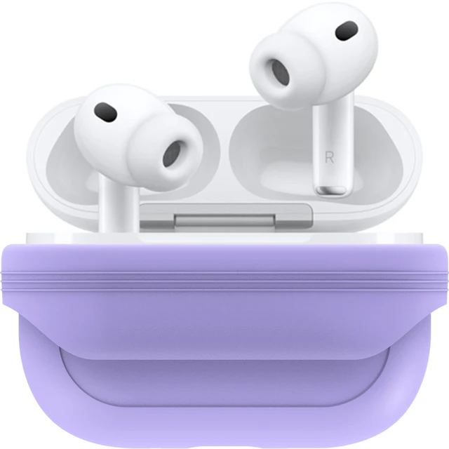 Alt view image 2 of 6 - Anti-Lost Case for AirPods Pro 3 one-Piece Design case,Wireless Charging, LED Visible,Lanyard Included. (Purple)