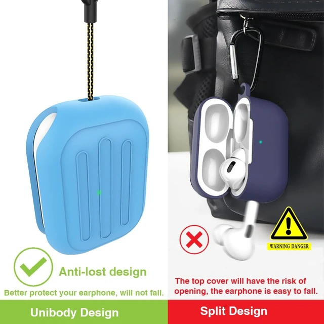 Alt view image 3 of 4 - Anti-Lost Case for AirPods Pro 3 one-Piece Design case,Wireless Charging, LED Visible,Lanyard Included. (Fluorescent Blue)