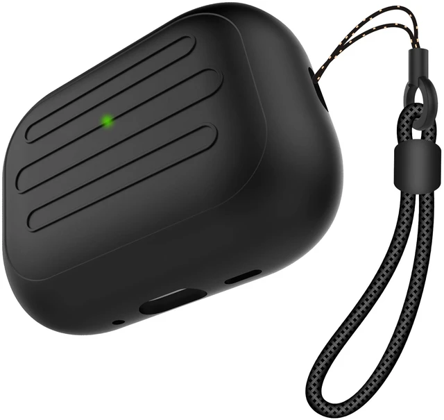 Main image of Anti-Lost Case for AirPods Pro 3 one-Piece Design case,Wireless Charging, LED Visible,Lanyard Included. (Black)