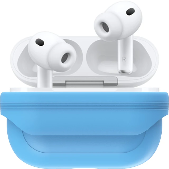 Alt view image 4 of 4 - Anti-Lost Case for AirPods Pro 3 one-Piece Design case,Wireless Charging, LED Visible,Lanyard Included. (Fluorescent Blue)