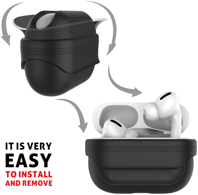 Alt view image 4 of 5 - Anti-Lost Case for AirPods Pro 3 one-Piece Design case,Wireless Charging, LED Visible,Lanyard Included. (Black)